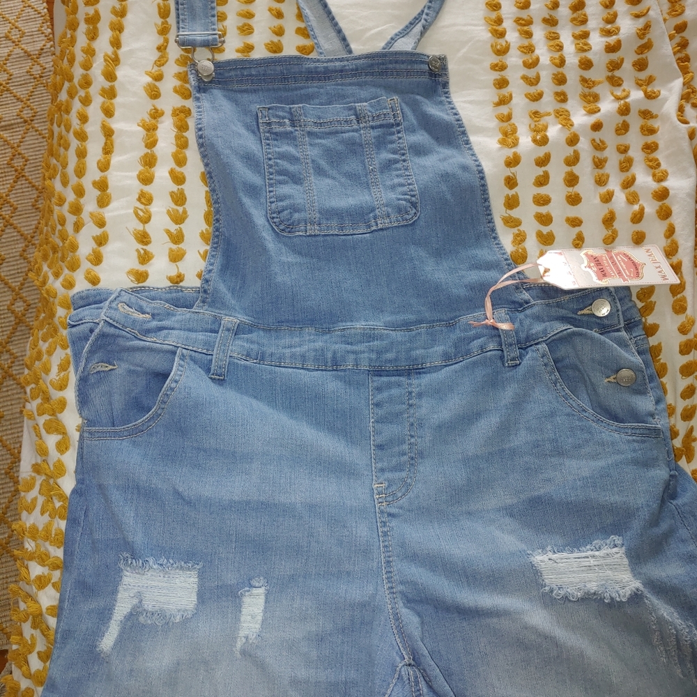 1x denim short overalls